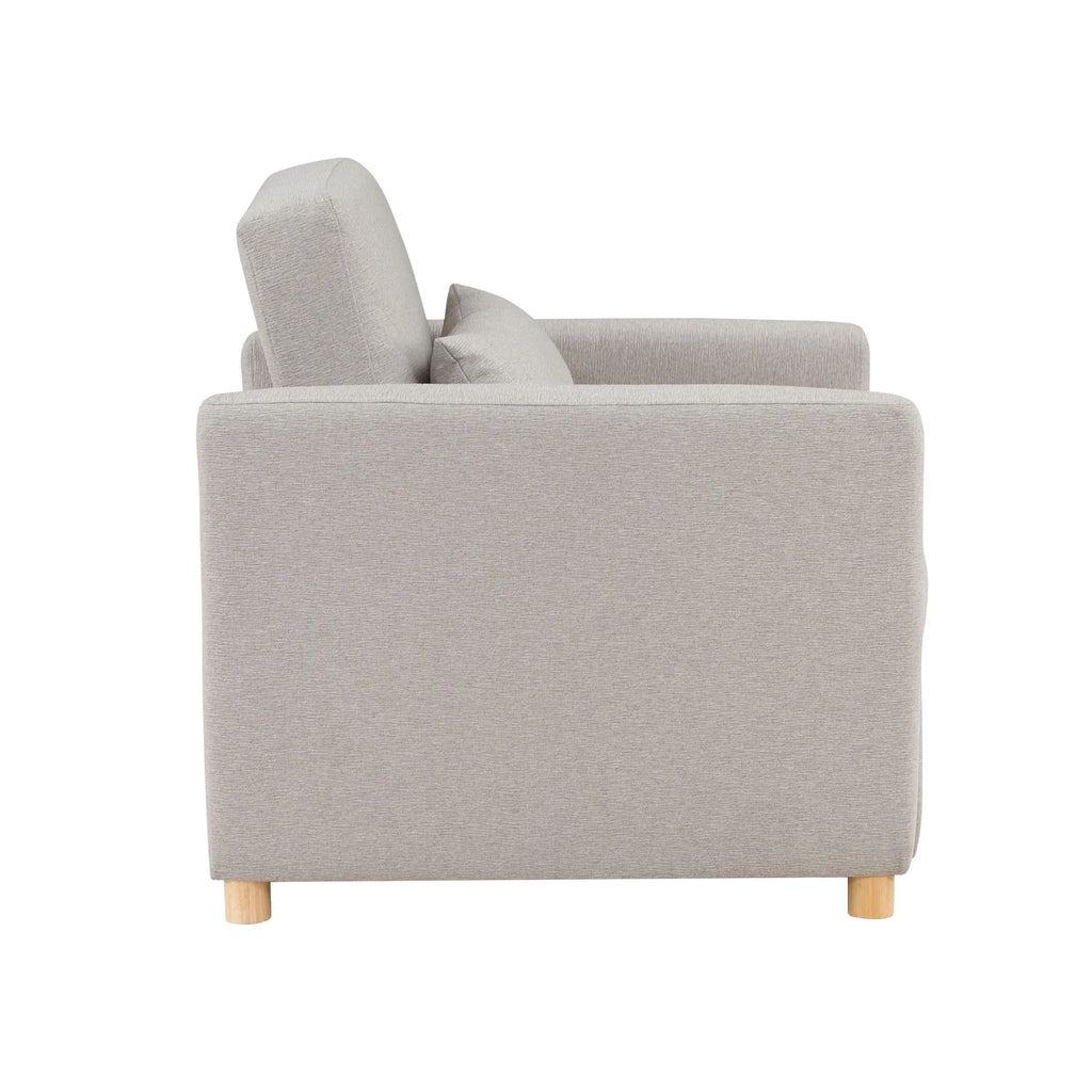 Serta Carly Scandinavian Style Convertible Chair, Ivory Fabric