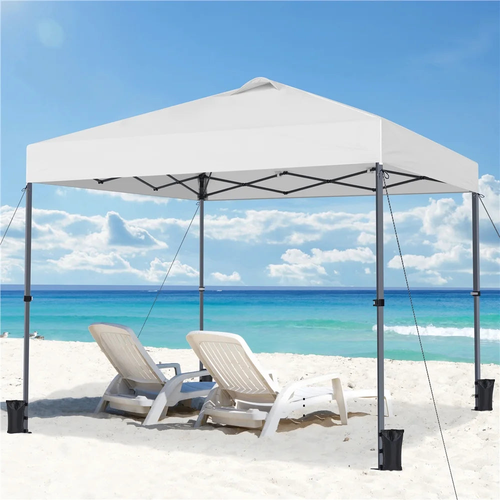 Renwick 10x10 Ft Instant Pop Up Canopy with 4 Side Walls and Roller Bag, White