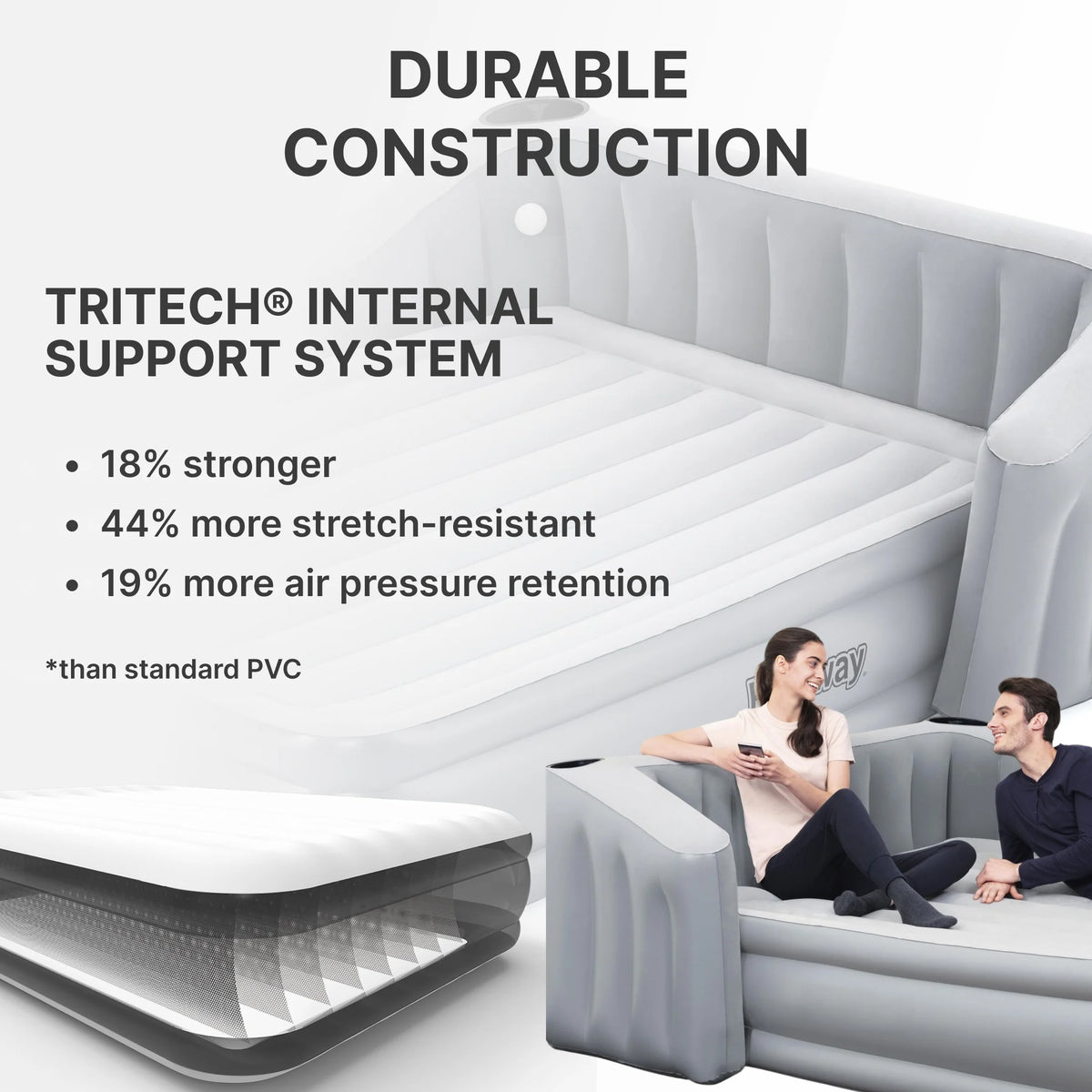 Bestway Wingback 17" Queen Air Mattress with Built-in Pump
