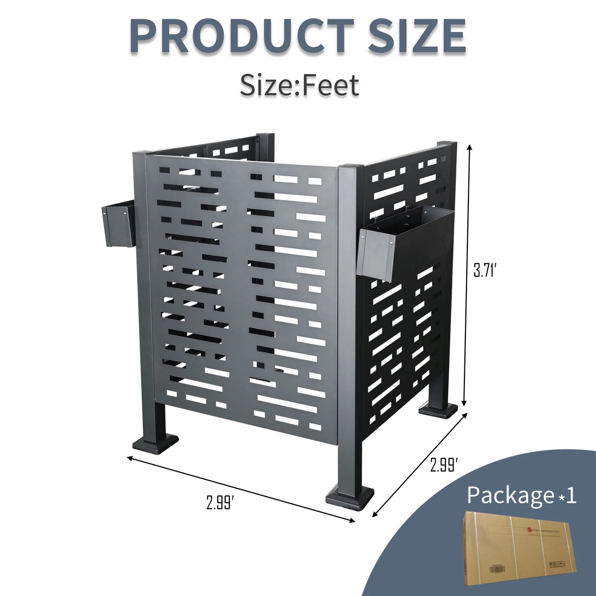 Metal AC Unit Privacy Fence Cover Panel - Outdoor Air Conditioner Hide Fence for Concealing HVAC Units