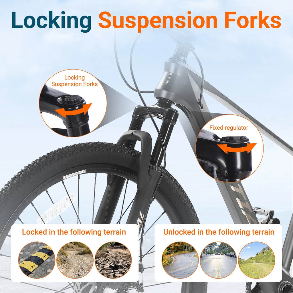 SPATIAL 24/26/27.5/29 inch Mountain Bike,8/21 Speed Lightweight Aluminum Magensium Frame Mountain Bicycle,Fits Men Women Teenagers Adult Disc Brake MTB Bicycle