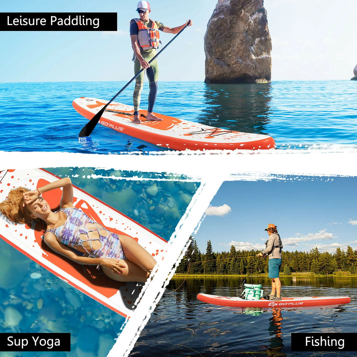 Goplus 11' Inflatable Stand Up Paddle Board with Backpack Aluminum Paddle Pump