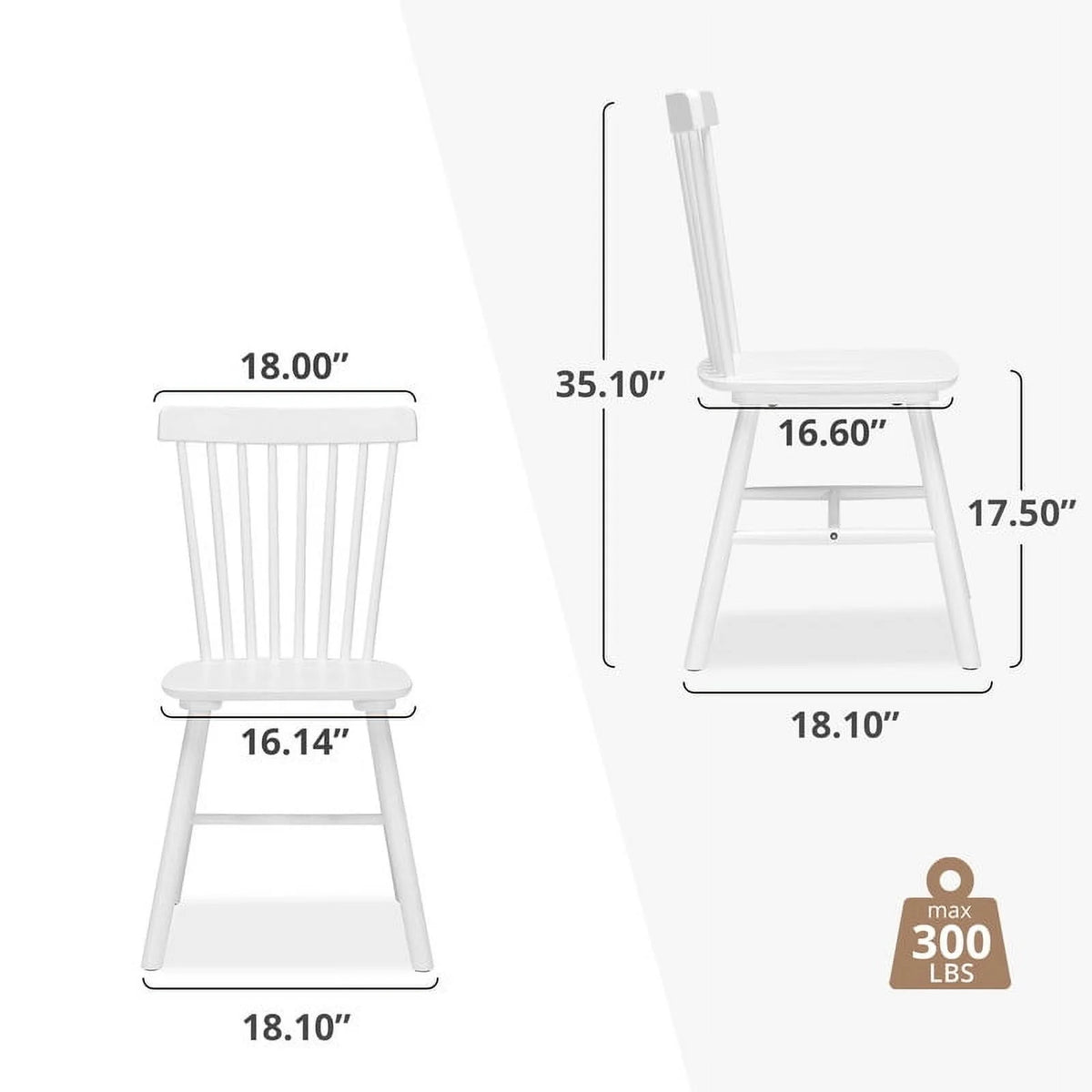 Dycanpo Dining Chairs Set of 4, Black Kitchen/Dining Room Wooden Chairs with Mid Century Modern,18''
