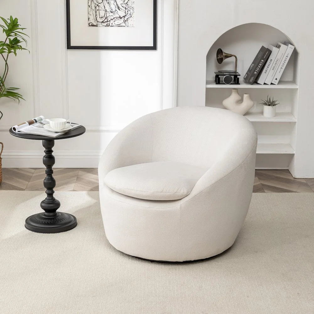 Roundhill Furniture Winnie Modern Barrel Chair, 360 Swivel