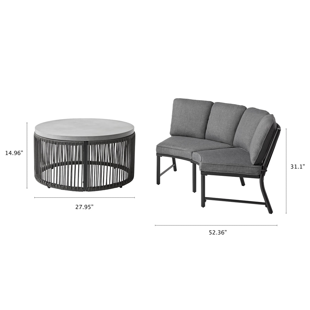 Mainstays Lawson Ridge 3-Piece Curved Sectional Set