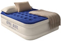 King Koil Pillow Top Plush Queen Air Mattress With Built-in High-Speed Pump Best For Home, Camping, Guests, Queen Size Luxury Double Airbed Adjustable Blow Up Mattress, Waterproof, 1-Year Warranty