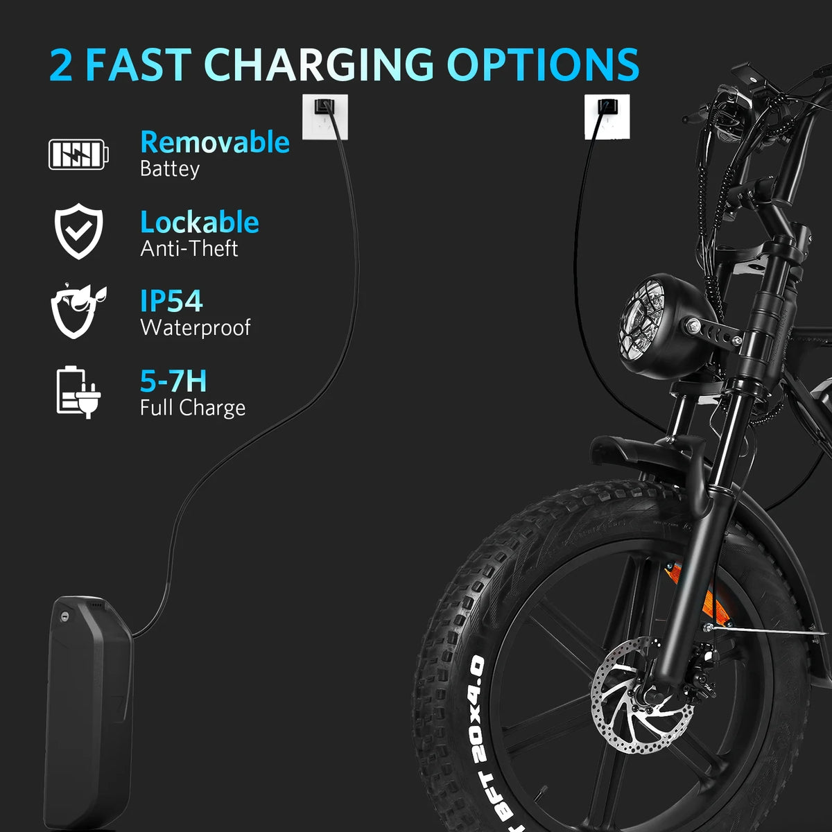 Hipatoo 26" Electric Bike 500W 20MPH E-bike, 36V 10.4Ah Battery, Ebike for Adults, E Bike UL2849