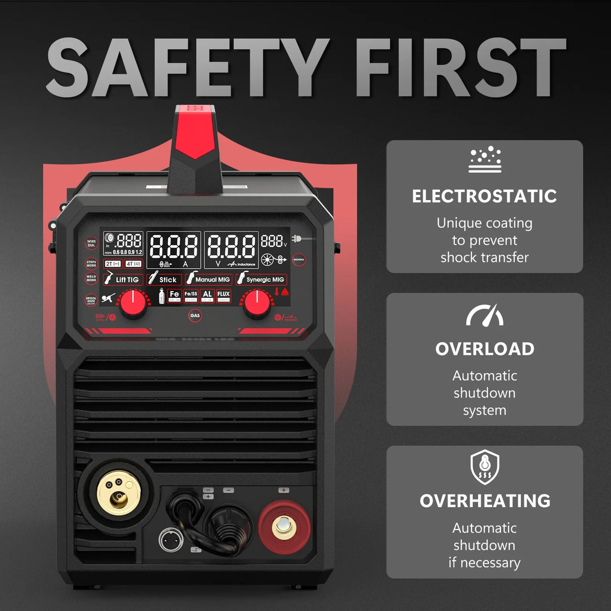 YesWelder MIG-205DS PRO 4-in-1 Welding Machine, 205Amp, 110/220V, 16.14 x 7.87 x 14.57 in, 34.2 lb