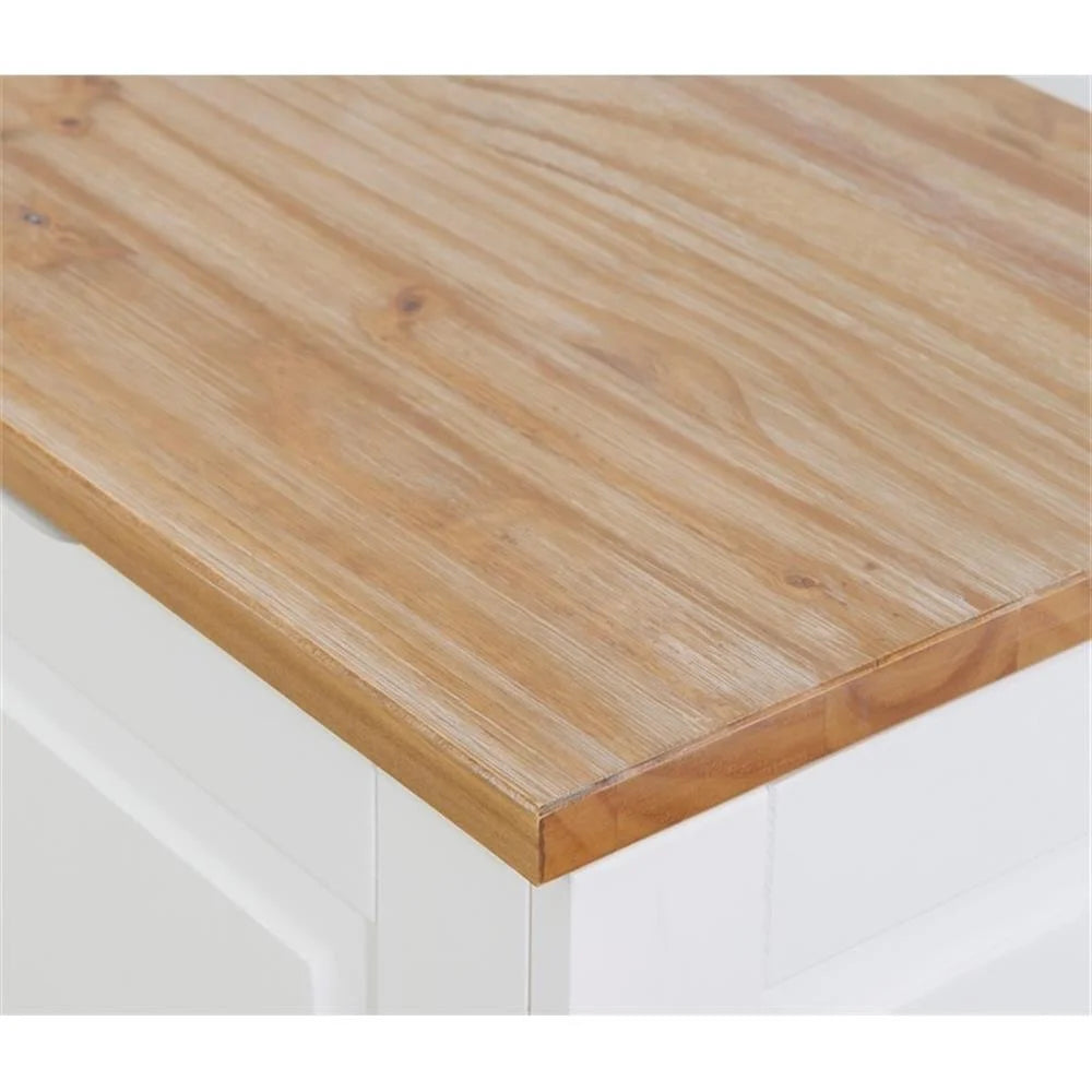 Pemberly Row Natural White Wood Nook With Green Polyester Fabric Cushions