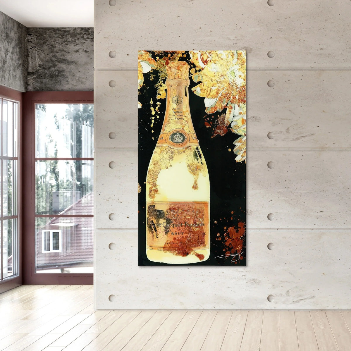 Empire Art Direct Blue Splash Frameless Free Floating Tempered Glass Panel Graphic Wall Art, 72" x 36", Ready to Hang
