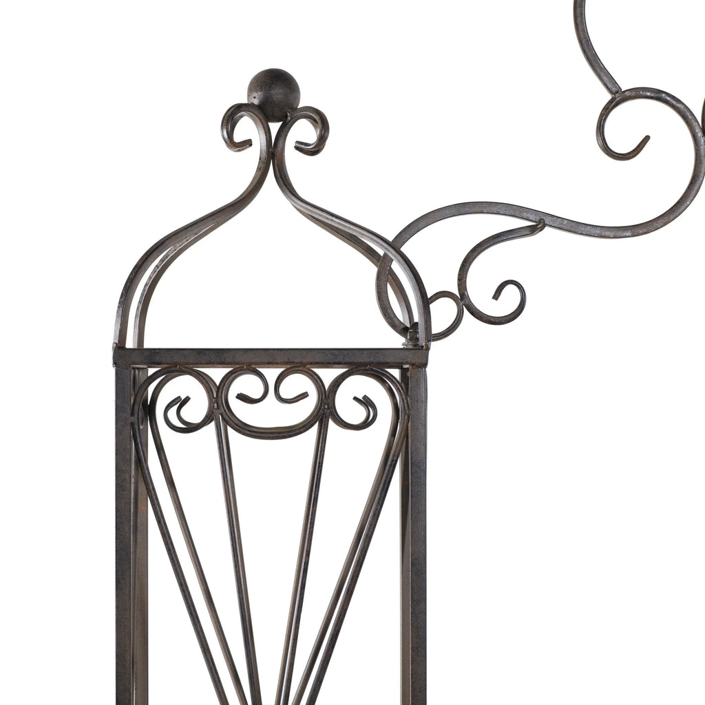 DecMode Traditional Metal Arch with Botanical Design Garden Arbors with Latch Lock Closure, 78"W x 94"H