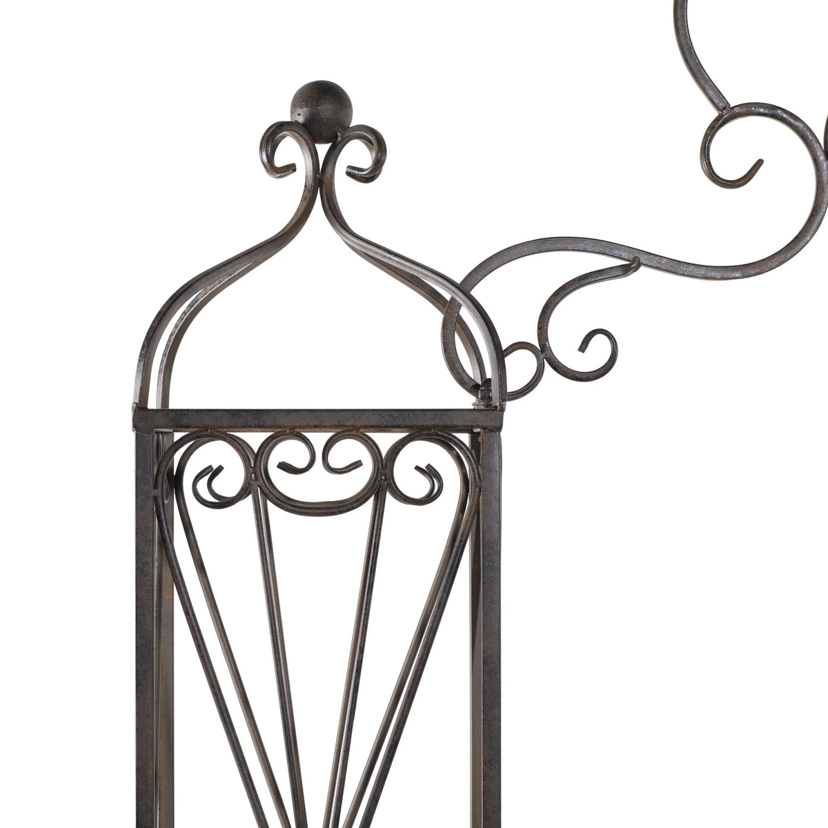 DecMode Traditional Metal Arch with Botanical Design Garden Arbors with Latch Lock Closure, 78"W x 94"H