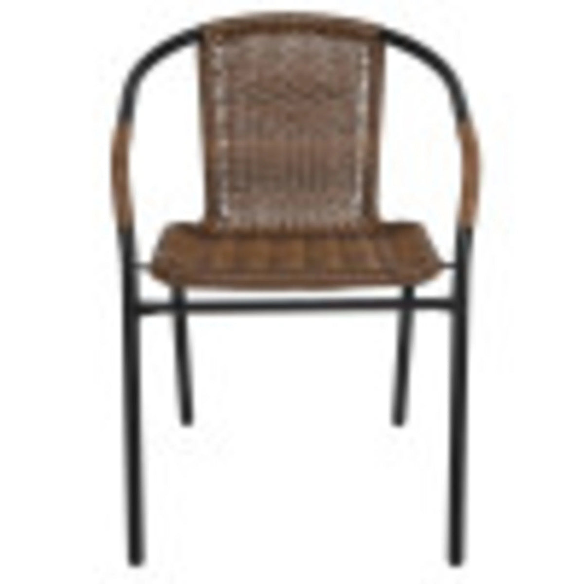 Flash Furniture Lila Indoor/Outdoor Stacking Rattan Patio Chairs, Set of 2, Beige