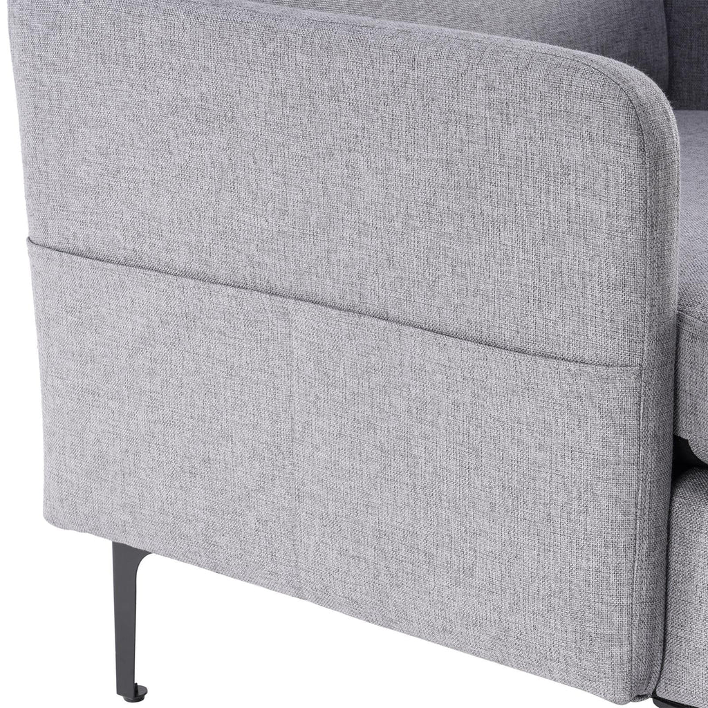 Ktaxon Fabric Accent Chair, Reading Armchair with Removable Cushion, Single Sofa with Extra Seat Depth for Living Room Bedroom Black