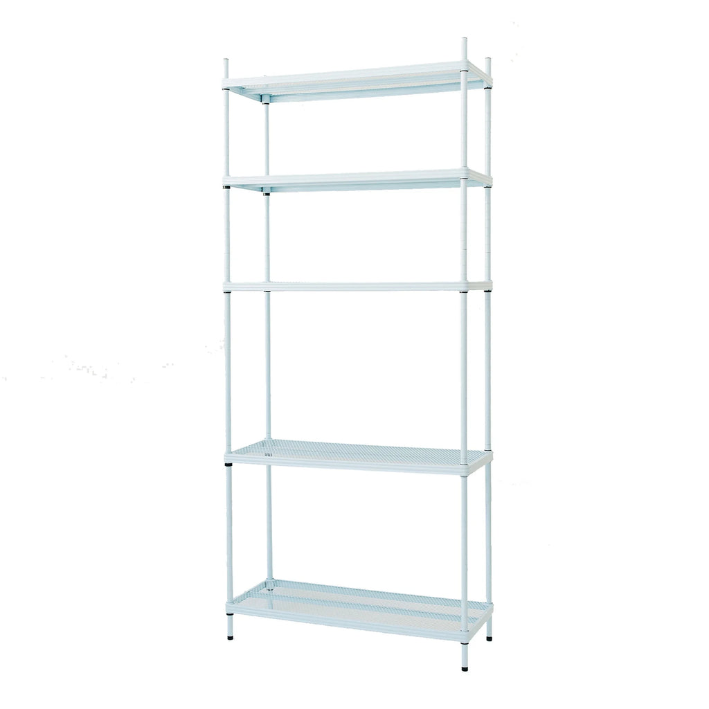 Design Ideas MeshWorks 5 Tier Steel Storage Shelving Unit Bookshelf, Green