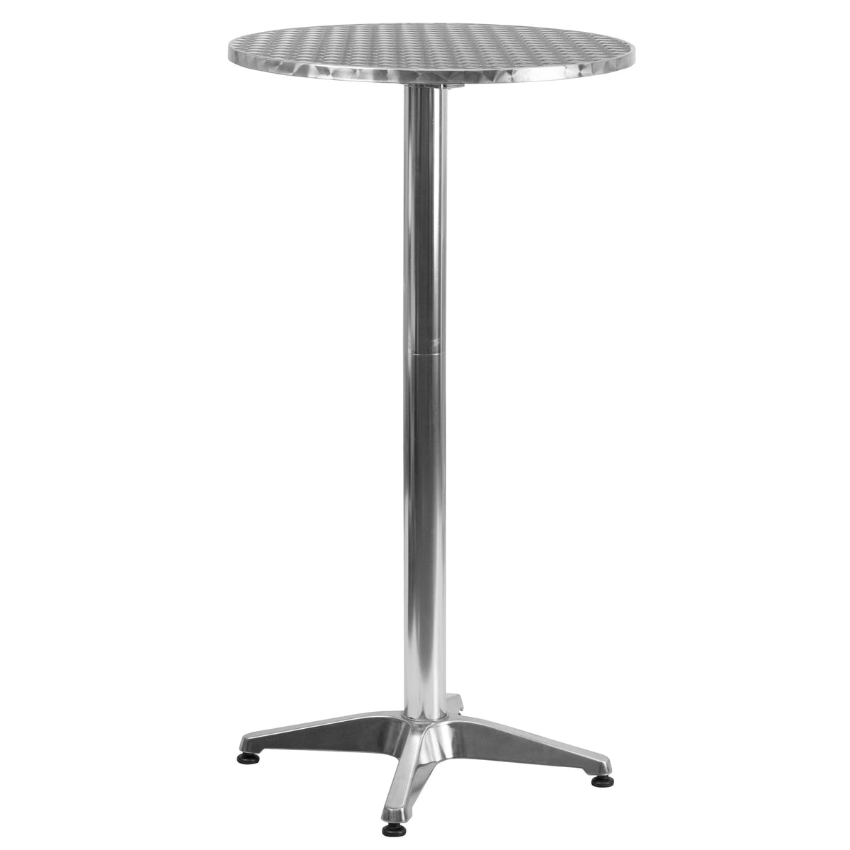 Emma + Oliver 23.25" Round Aluminum Indoor-Outdoor Bar Height Table with Flip-Up Table