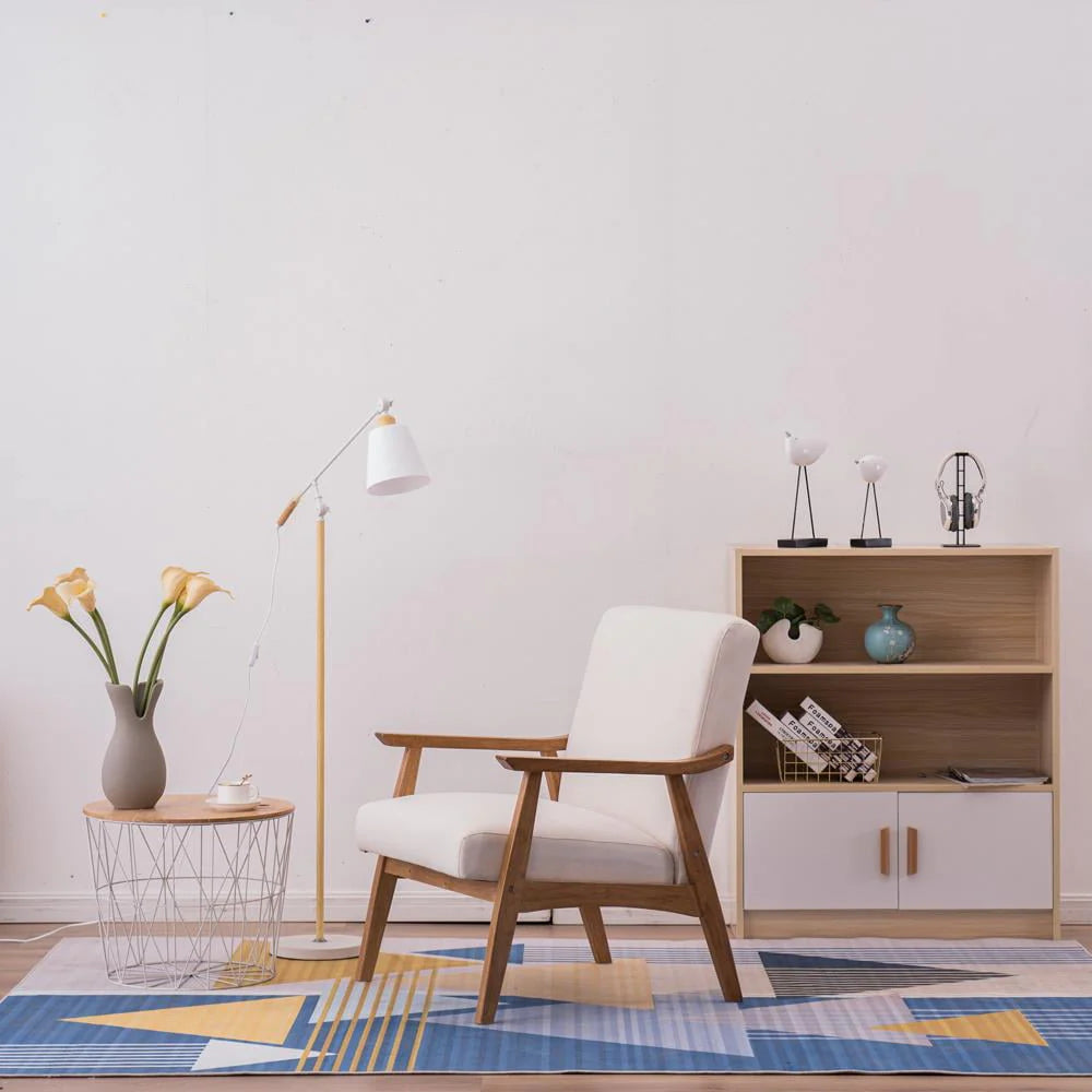 Ktaxon Mid-century Modern Arm Chair with Solid Wood Frame,Lounge Chair Club Chair,Beige
