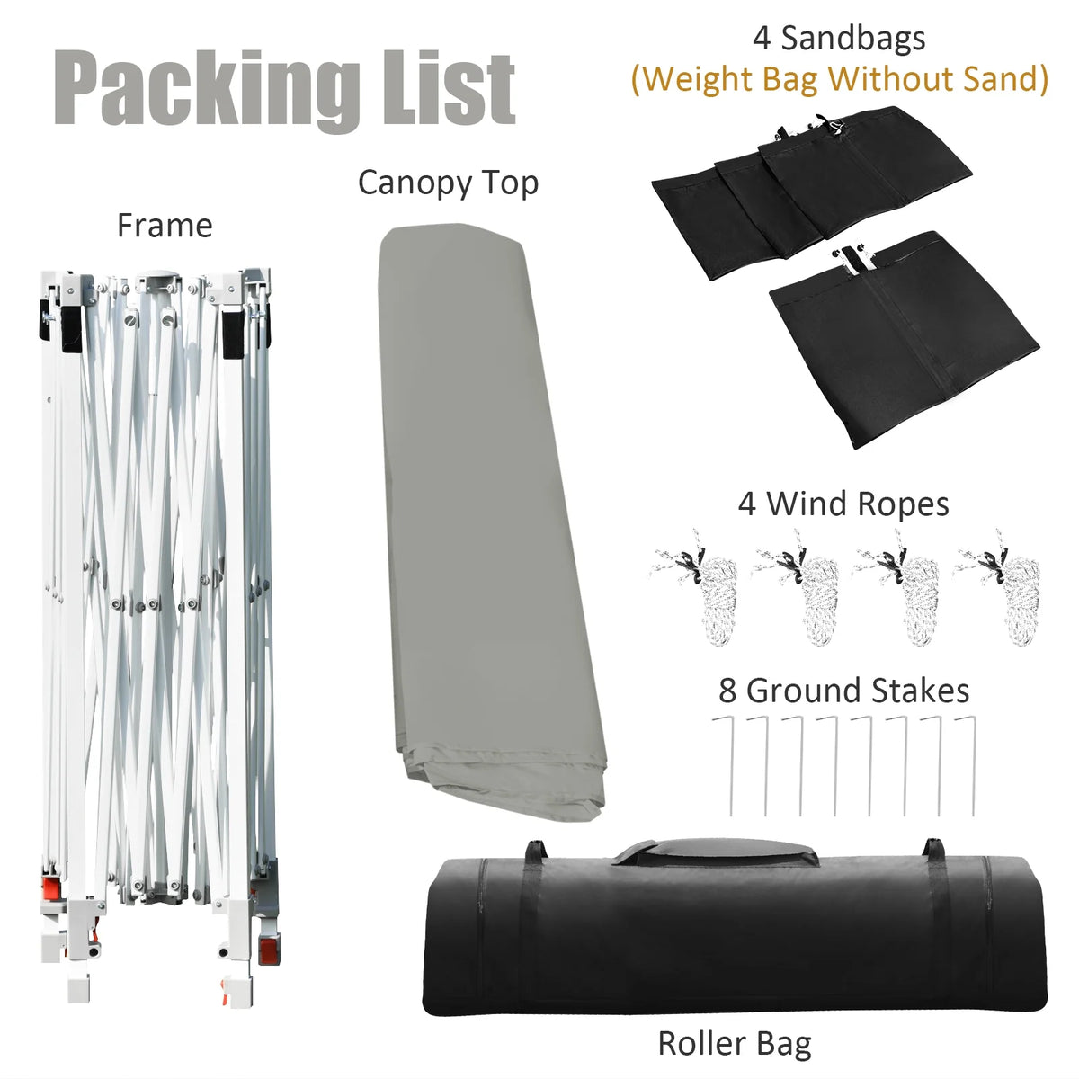 Patiojoy 10x17ft Pop up Canopy  3 Height Adjustment Folding Tent with Roller Bag White
