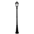 Gama Sonic Solar Outdoor Lamp Post Light, Black Cast Aluminum and Beveled Glass Panels, 10-Year Royal Bulb, Warm White LED with Omni-Direction Reflector, 87-inch Height, 98B001