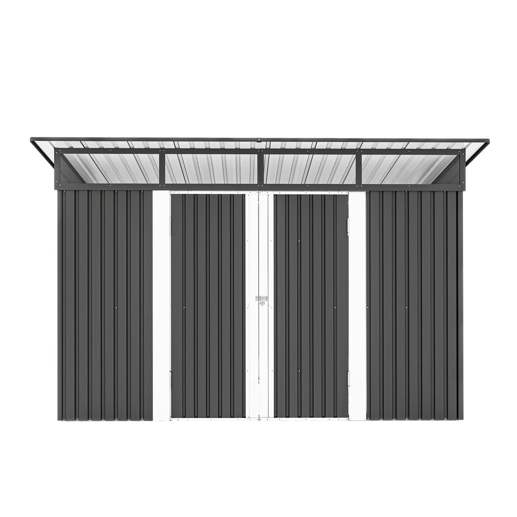 Uforic 9x4 FT Outdoor Storage Shed with Acrylic Windows, Secure Access Lock for Bike Garden Patio Dark Gray