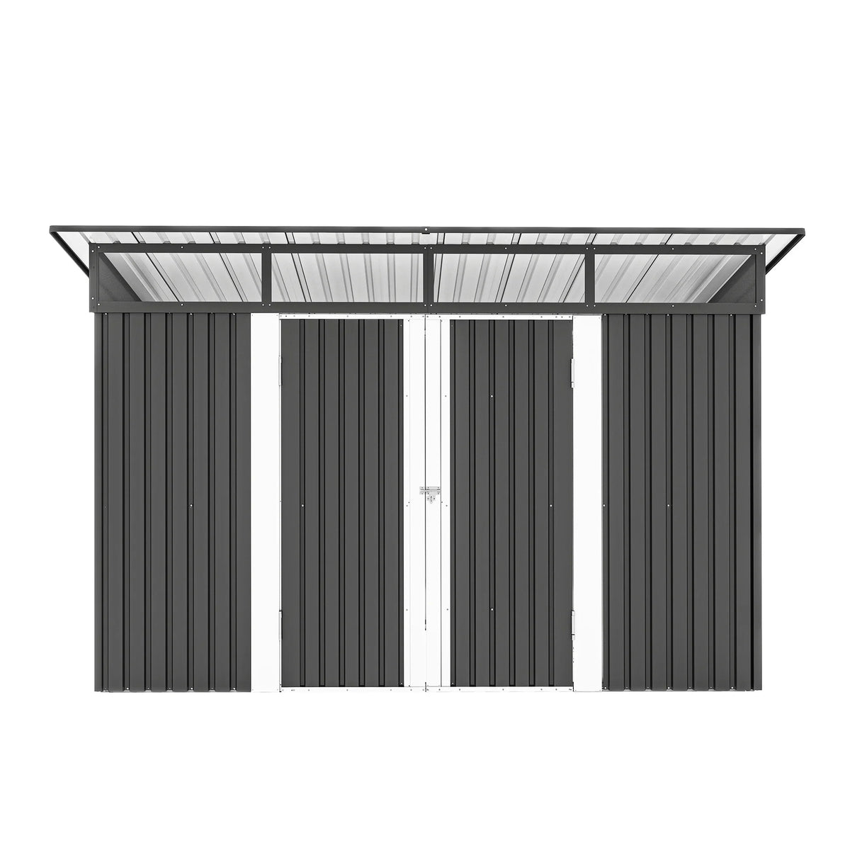 Uforic 9x4 FT Outdoor Storage Shed with Acrylic Windows, Secure Access Lock for Bike Garden Patio Dark Gray