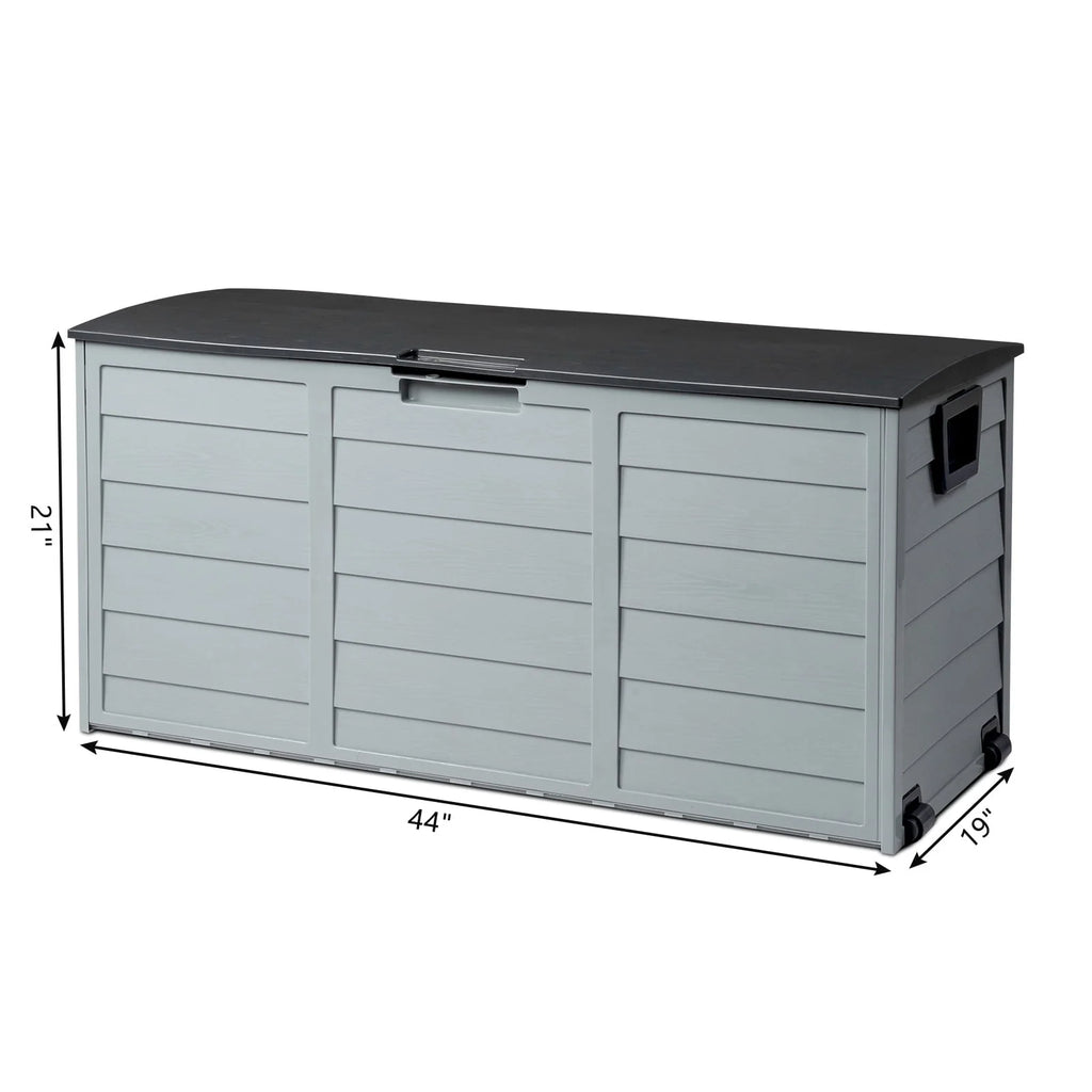 Ktaxon 75gal Outdoor Garden Plastic Storage Deck Box Chest Tools Cushions Toys Black