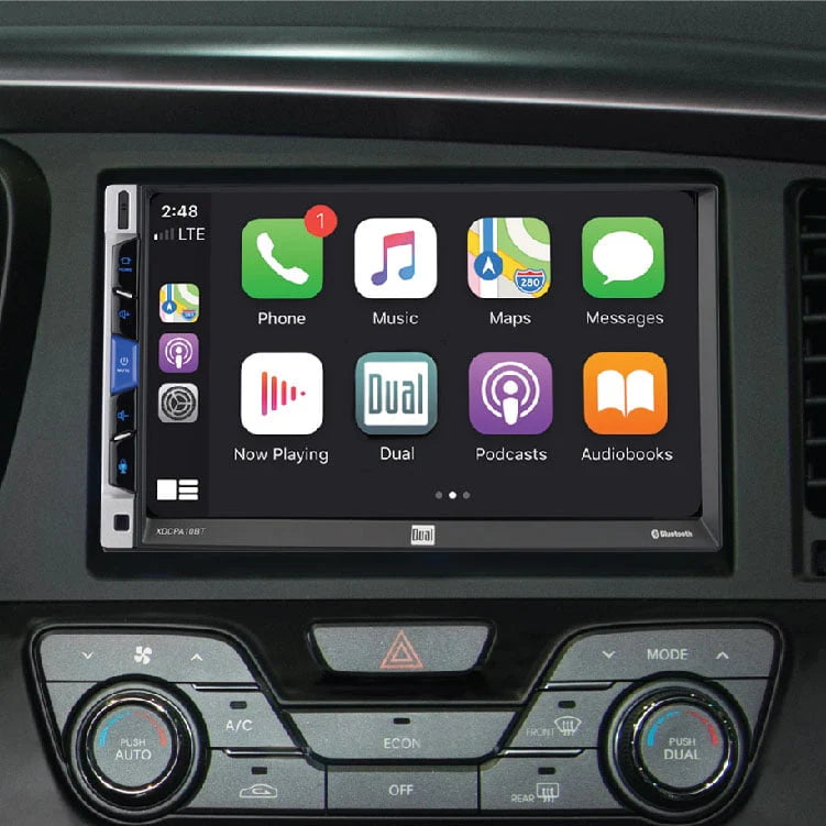 Dual Electronics XDCPA10BT 7 Inch Double DIN Car Stereo, Certified Apple CarPlay Android