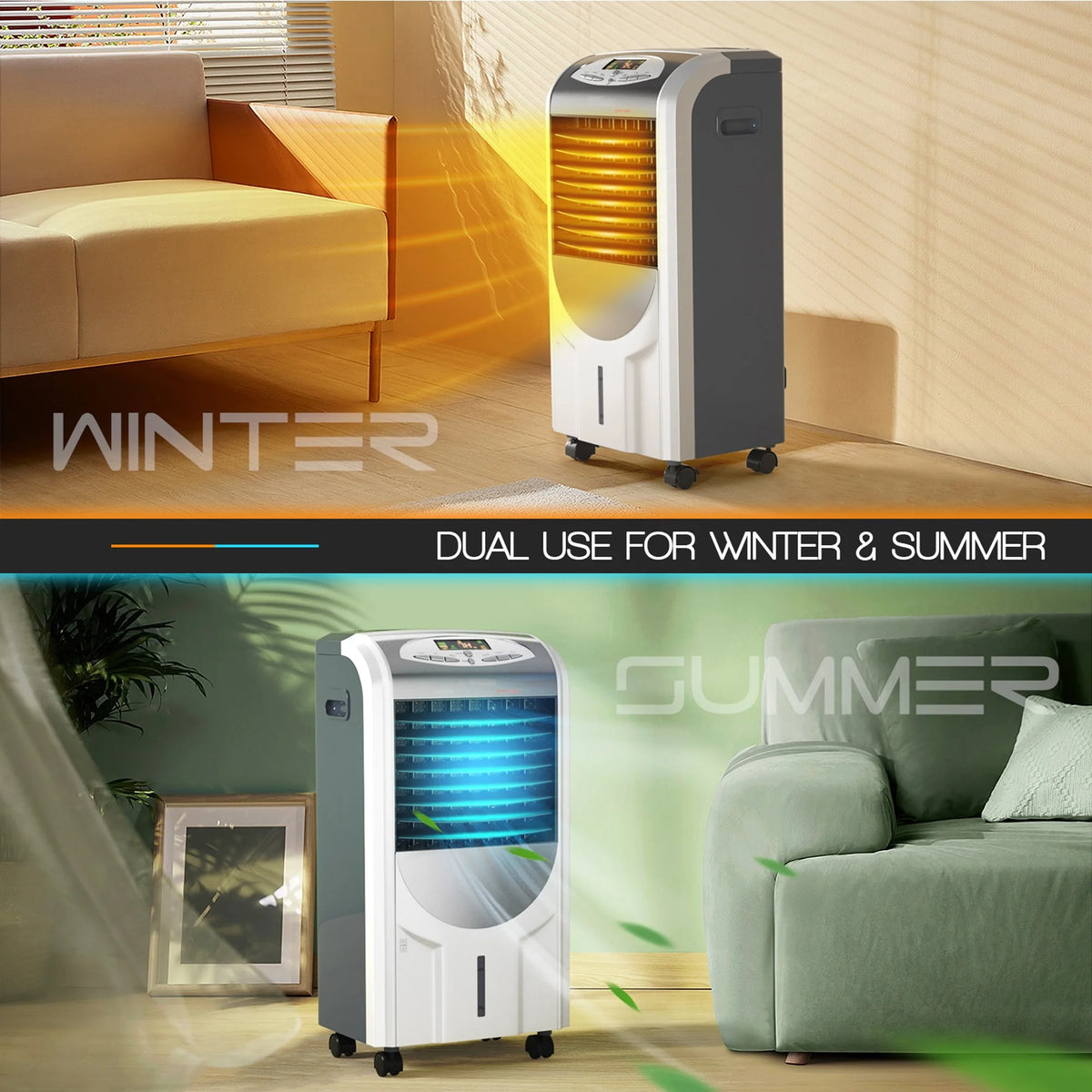 Giantex Air Cooler and Heater, 5-in-1 Portable Bladeless Quiet Evaporative Air Cooler Fan Humidifier w/Anion Function, 8H Timer for Home, Office