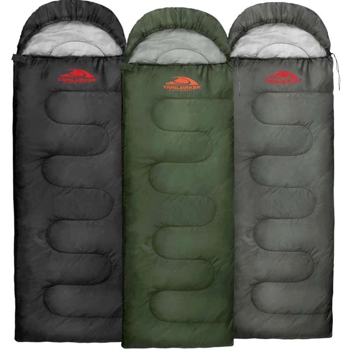 10 Pack Bulk Wholesale of Cold Weather Hooded Sleeping Bags for Adults, Kids, Homeless, Camping, Indoors, Outdoors - 10 Count Hooded Sleeping Bags in Black 71"L x 30"W