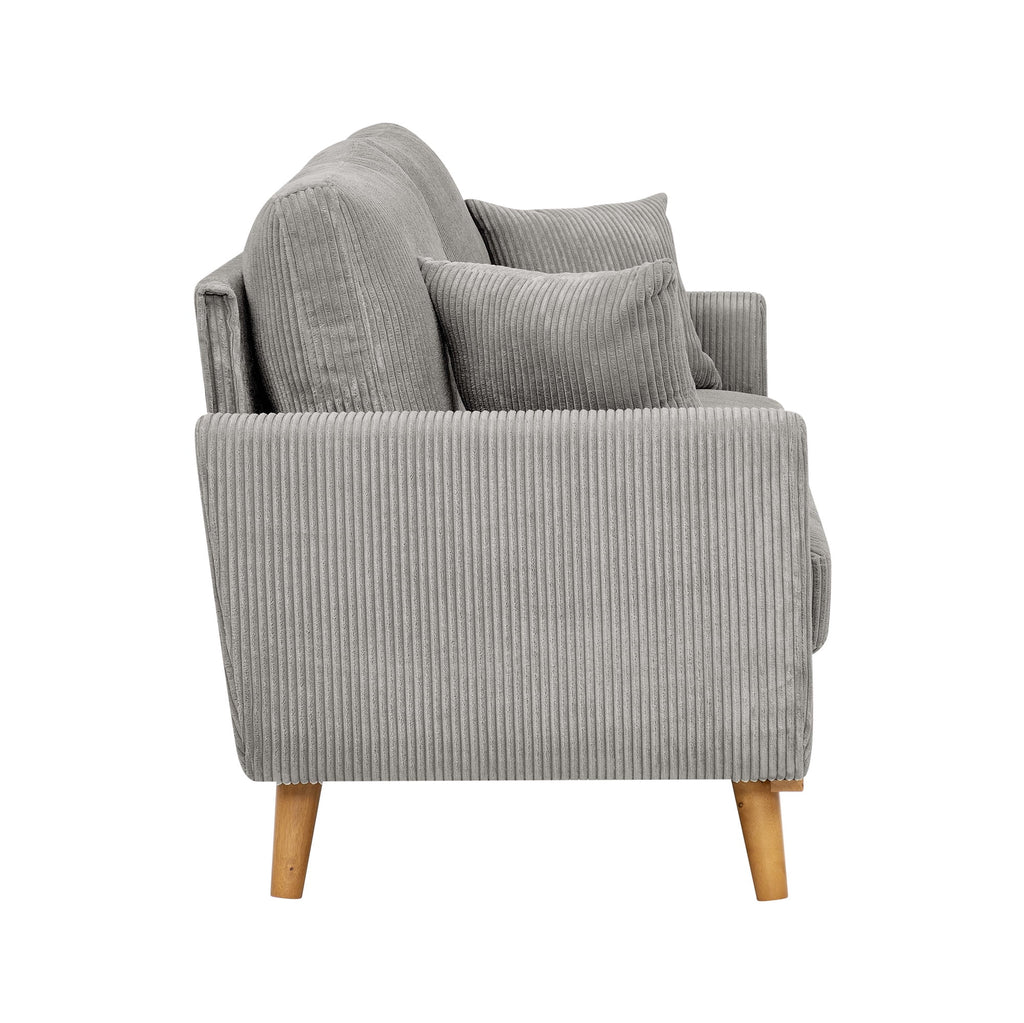 Aukfa 68" Small Sofa Couch Comfy Mid Century Modern Loveseat Sofa for Living Room Bedroom, Cream