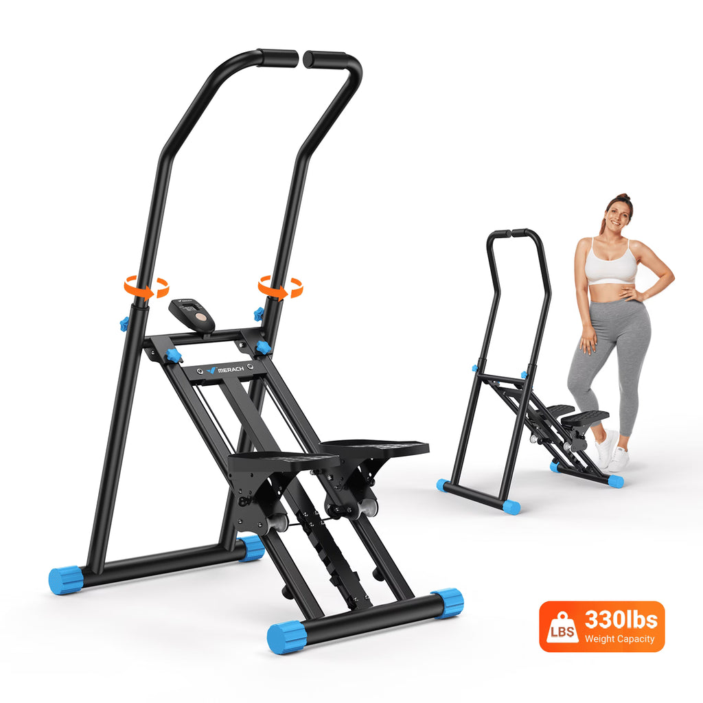 MERACH Stair Stepper for Home Compact Foldable Vertical Climber - Full-Body Workout Stepper, Home Gym Cardio Exercise Equipment