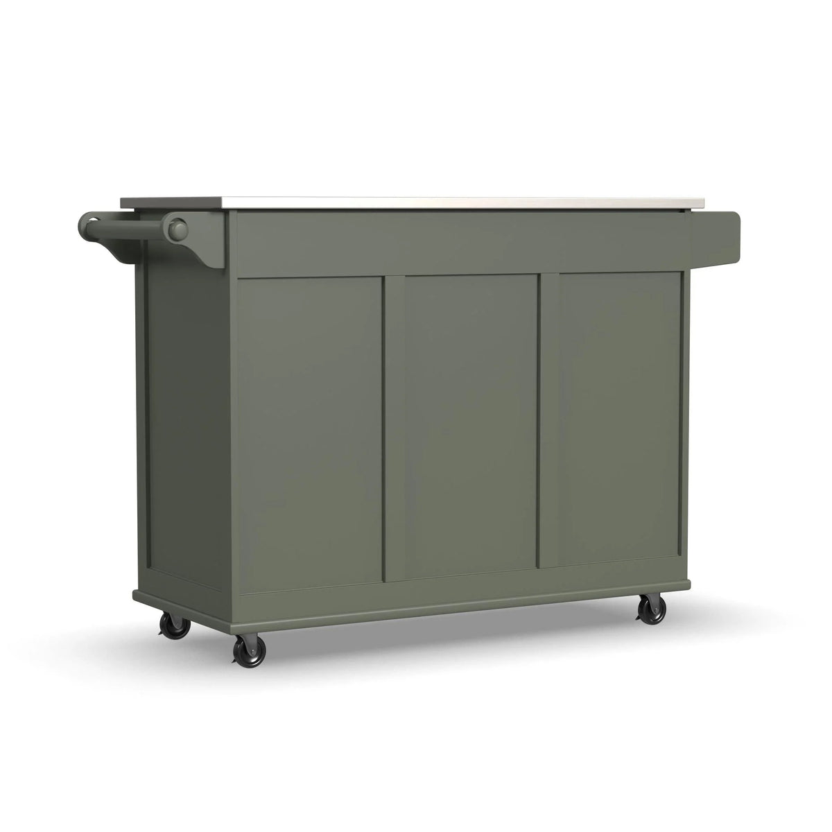Homestyles Dolly Madison Engineered Wood Kitchen Cart in Sage Green/Nickel