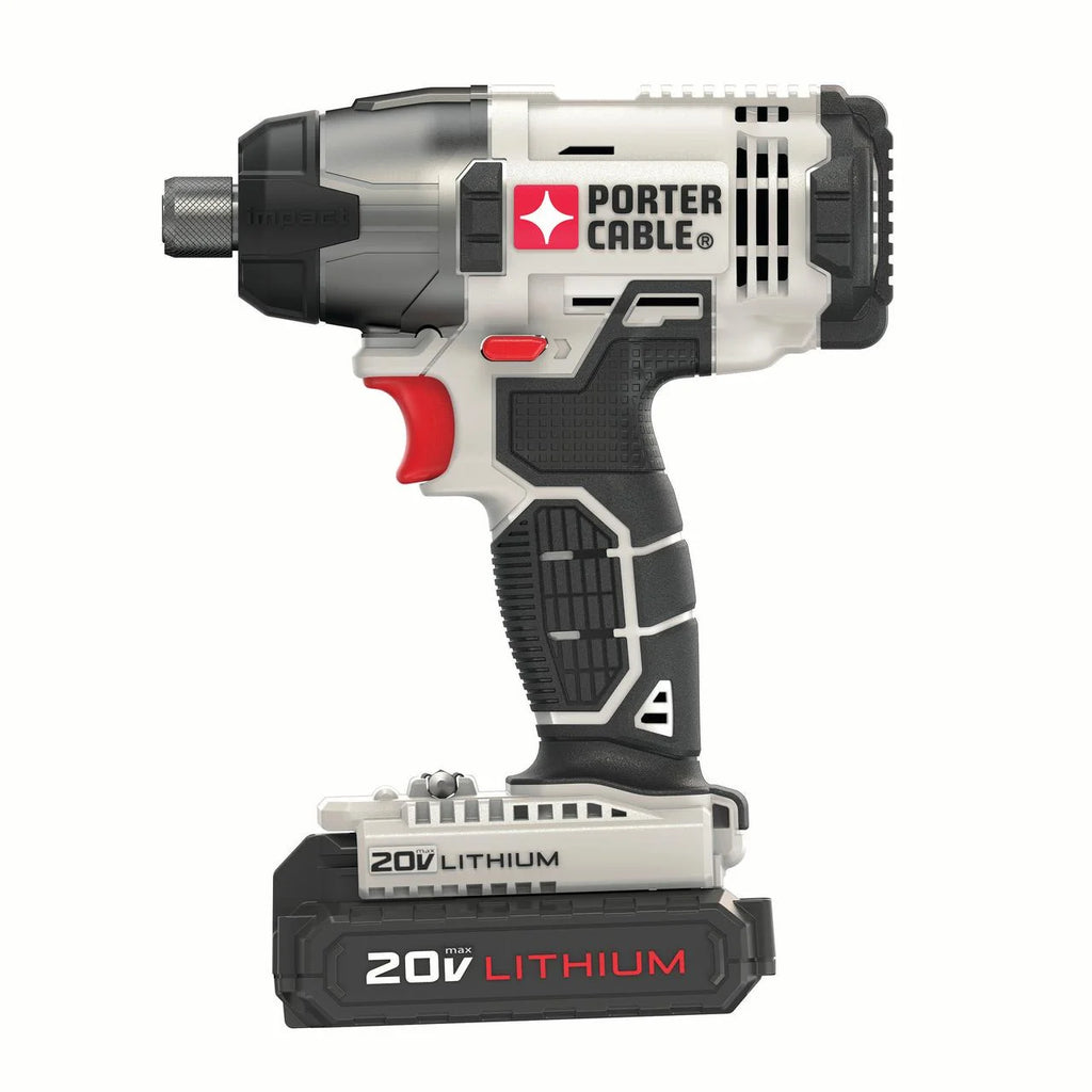 PORTER CABLE 20-Volt Max Lithium-Ion Cordless Compact Impact Driver With 2 Batteries, PCC641LB