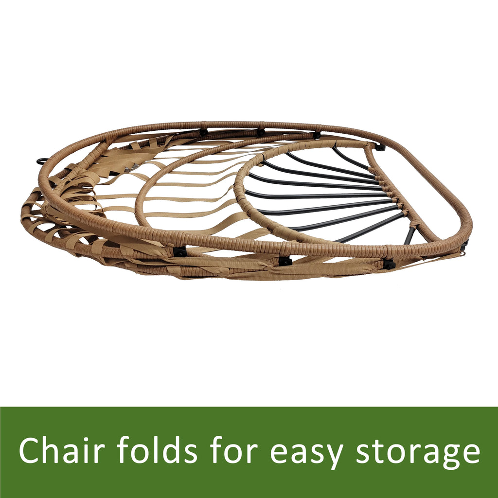 Mainstays Outdoor Wicker Patio Hanging Egg Chair, Gray