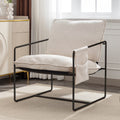 ZAFLY Accent Chair Set of 2, Modern Sling Chair with Metal Frame, Comfy Chair for Living Room - Beige