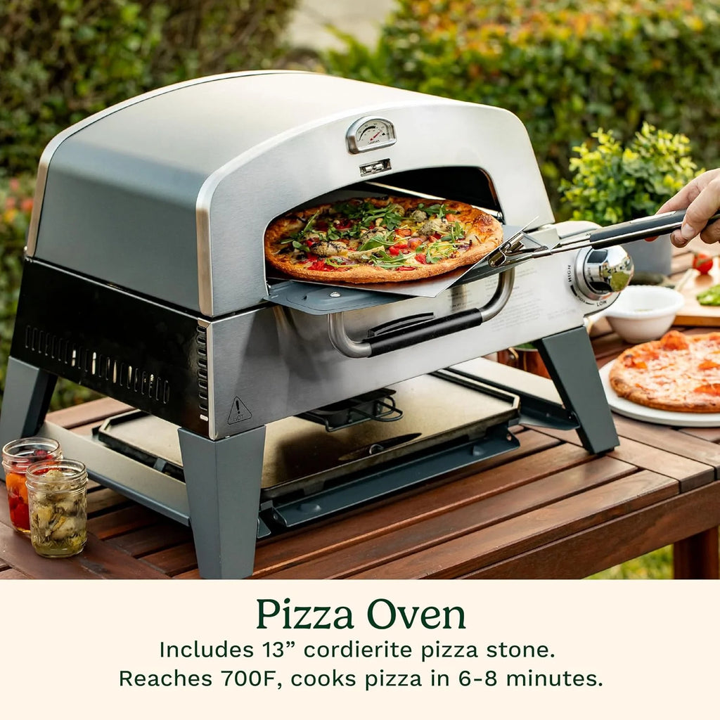 Cuisinart CGG-403 3-in-1 Grill, Griddle and Pizza Oven, Stainless Steel