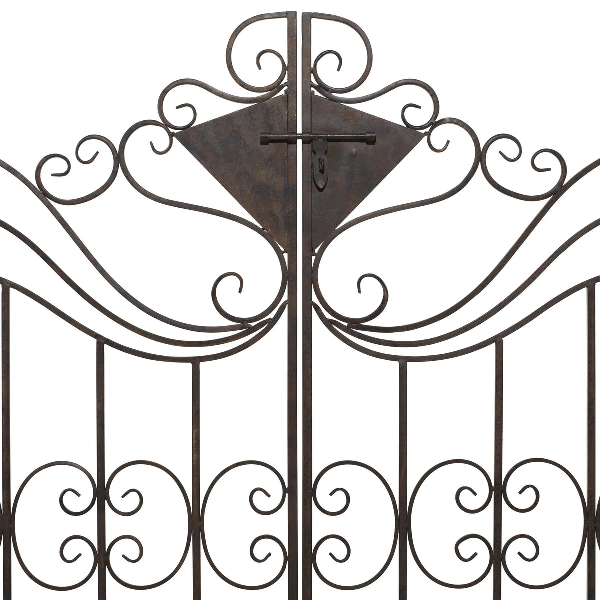 DecMode Traditional Metal Arch with Botanical Design Garden Arbors with Latch Lock Closure, 78"W x 94"H