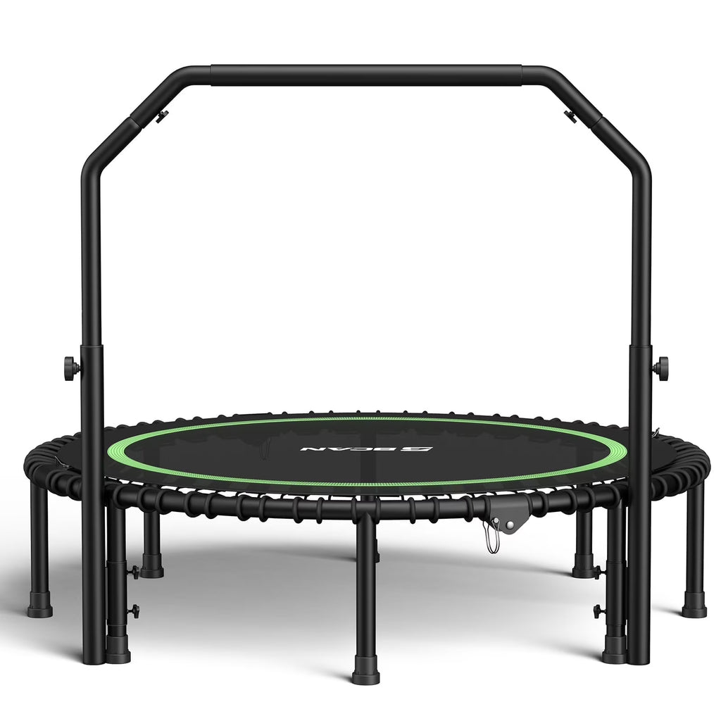 BCAN 450 LBS Foldable Mini Trampoline, 40" Fitness Trampoline with Bungees, Stable & Quiet Exercise Rebounder for Kids/Adults
