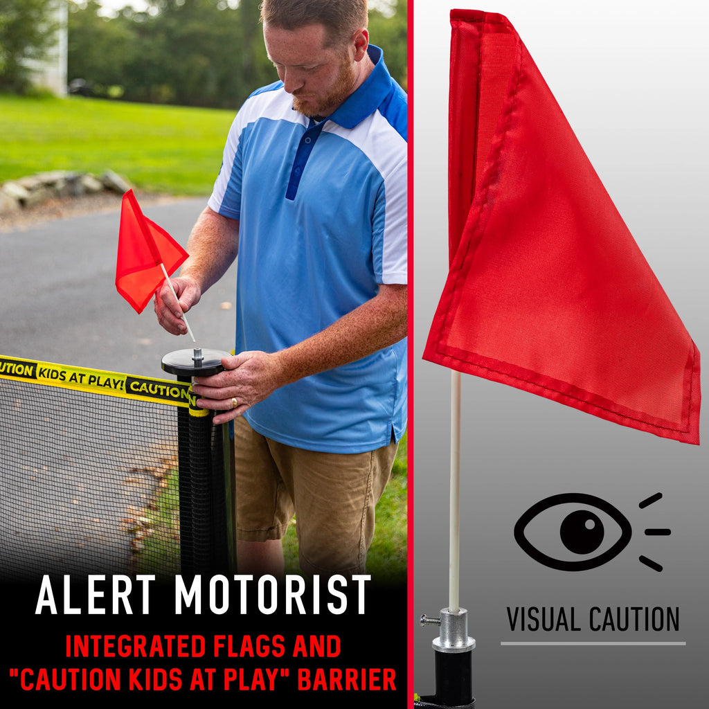 Franklin Sports Retractable Driveway Barrier Visual Safety Barrier