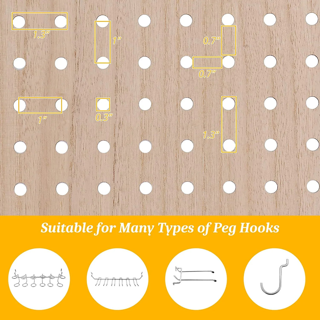 Bonnlo 4 Panel Pegboard Freestanding, 5 FT Portable Display for Craft Show Jewelry, Wooden Folding Room Divider