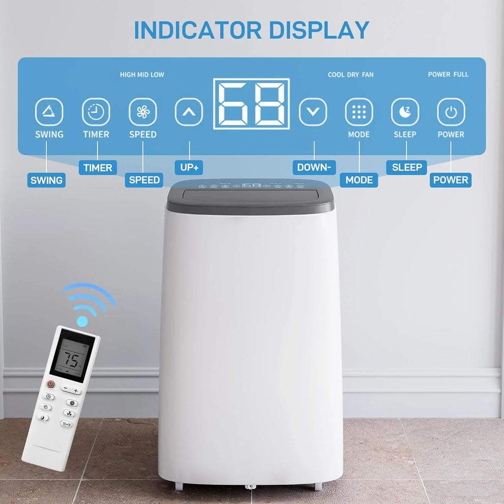 GAOMON 14000BTU Portable Air Conditioners Cool up to 750 Sq Ft, 3 in 1 Portable AC Units for Rooms with Fan & Dehumidifier, Remote Control, Sleep Mode, 24H Timer, Window Vent Kit,White