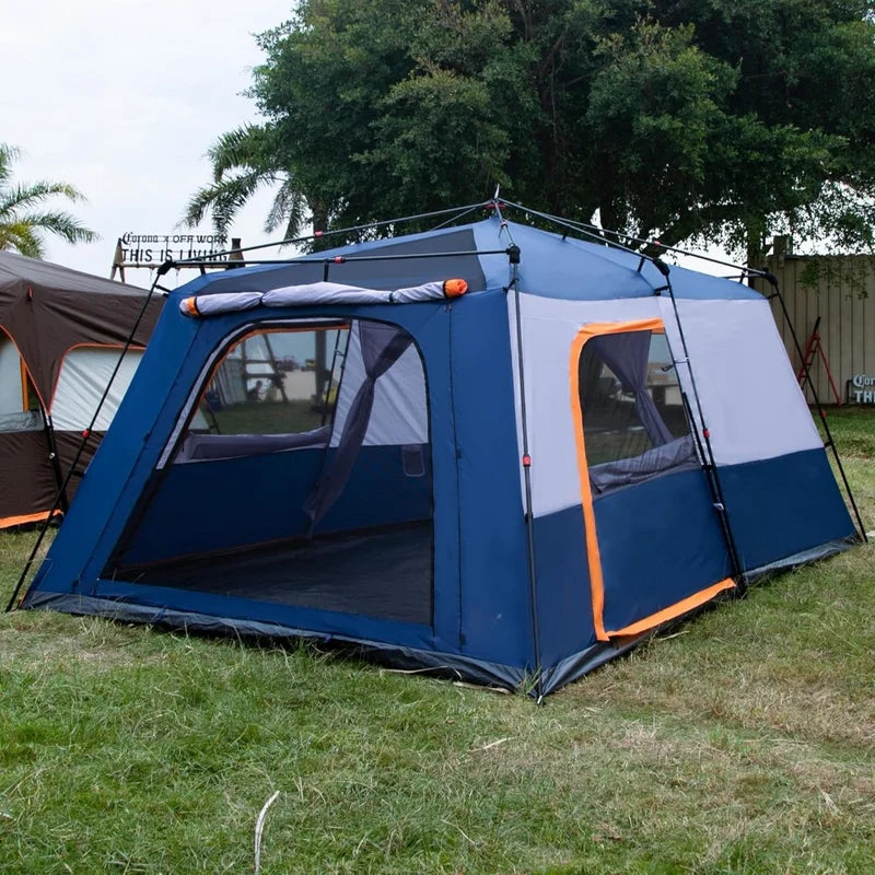 Instant Tent 12 Person, 2 Rooms, 2Top Windows 3Doors and 3Windows with Mesh, Waterproof, Big Tent for Outdoor Camping