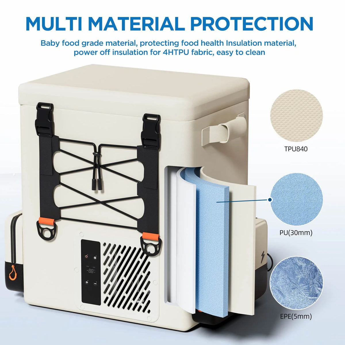Litheli 16L Backpack Refrigerator,  55W Portable Electric Fridge Freezer Compressor Cooler for Fast Cooling Down to -4°F  with Ergonomic Backpack Design for Camping Car RV Home