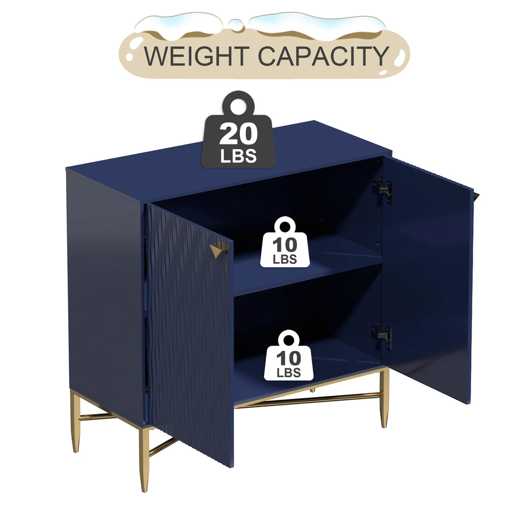 Clihome  2-Door Freestanding Locker Storage Accent Cabinet Blue