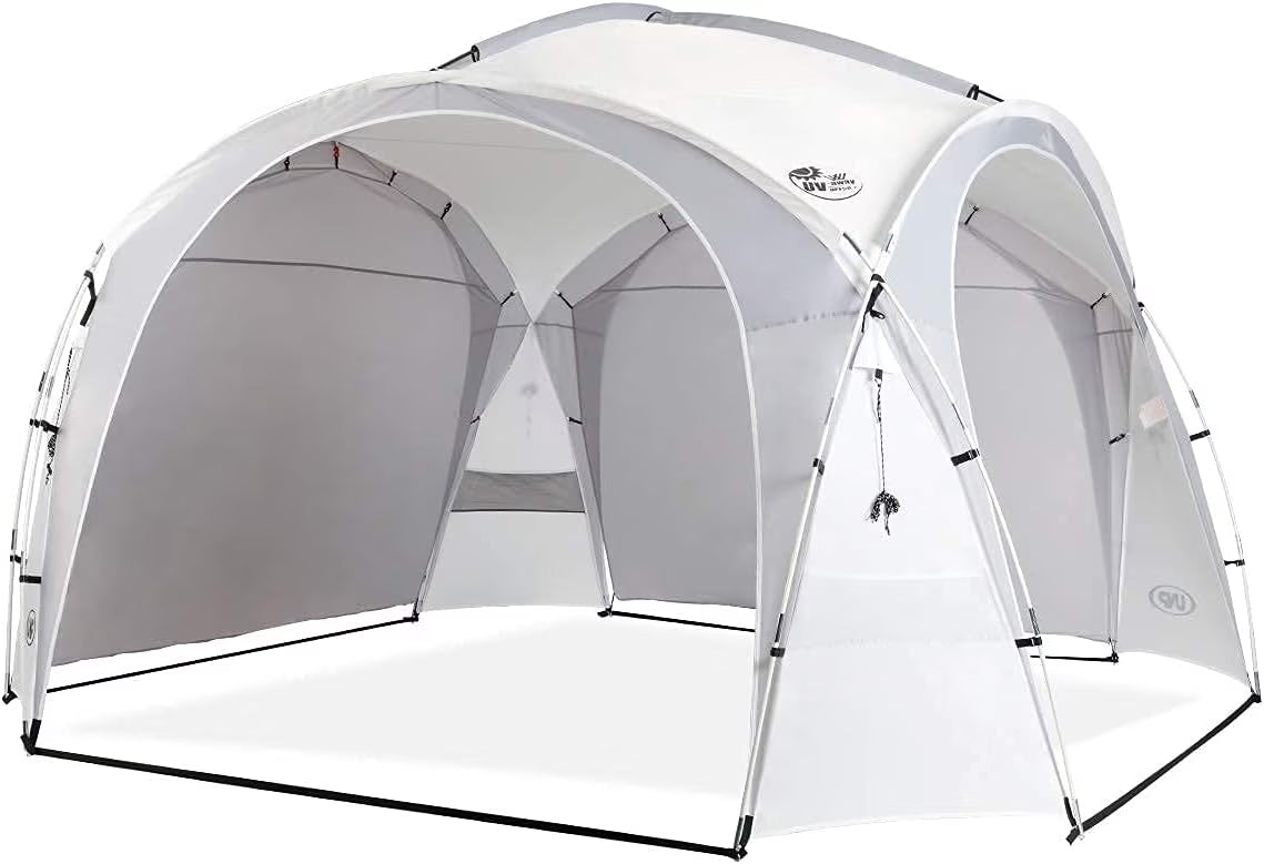 UNP Easy Beach Tent Pop Up Canopy UPF50+ Tent with Side Wall, Ground Pegs, and Stability Poles, Sun Shelter Rainproof, Waterproof for Camping Trips, Backyard Fun, Party Or Picnics (10x10 ft, White)