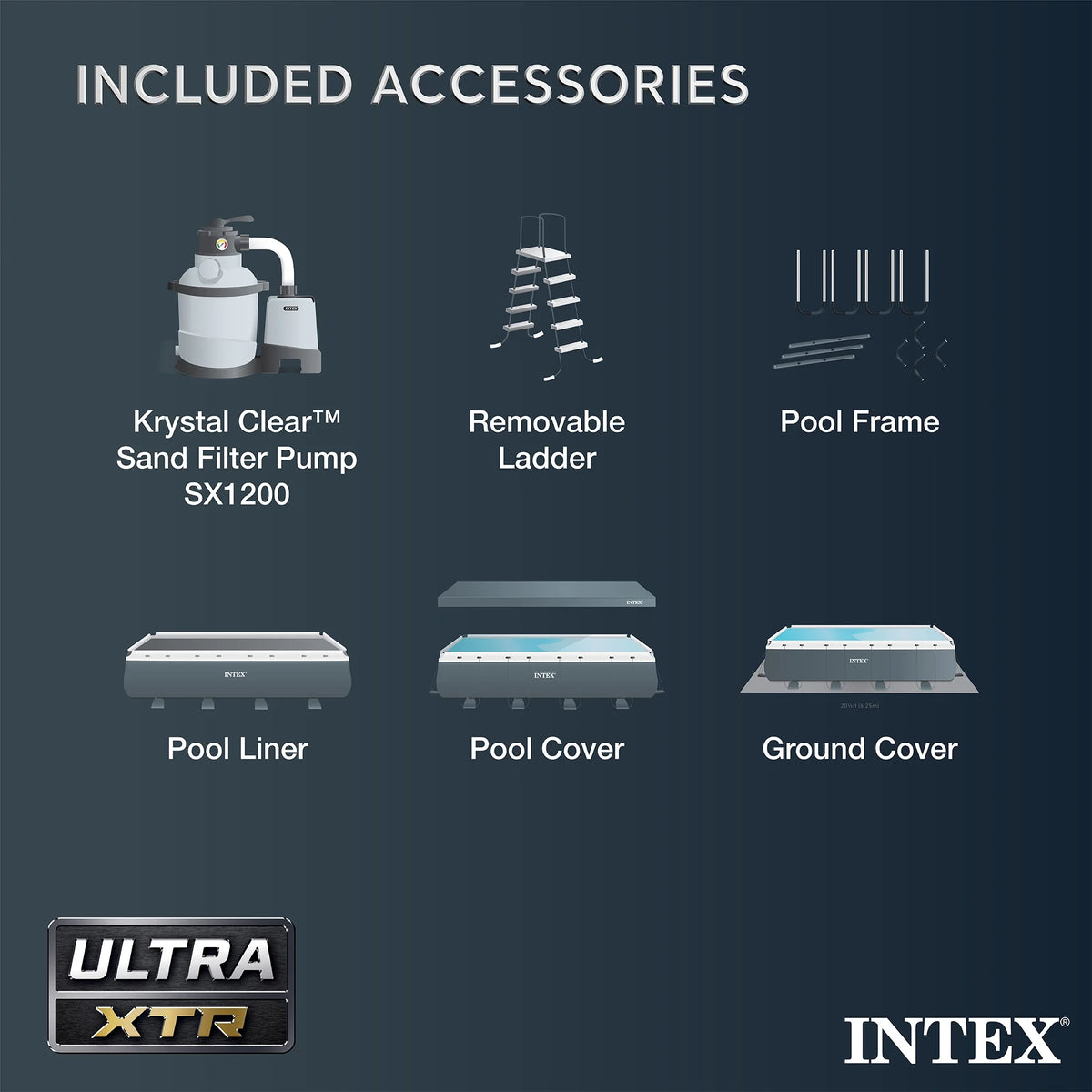 INTEX 18ft x 9ft x 52in Ultra XTR Above Ground Pool and Solar Pool Cover