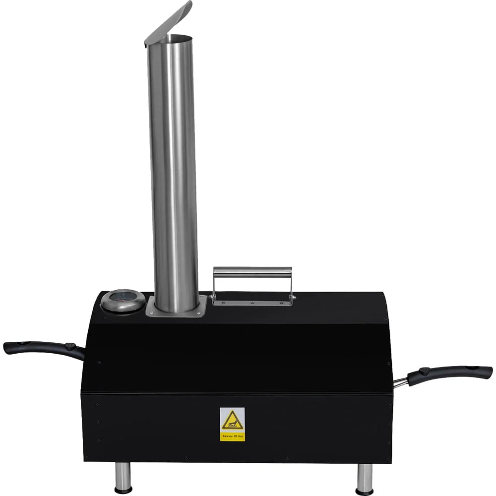 Deco Chef Outdoor Pizza Oven with 2-in-1 Pizza and Grill Oven Functionality, 13" Pizza Stone, 3-Layer Stainless Steel Construction, Pizza Peel, Dough Scraper, Scoop, Slotted Grill (Black) - (Open Box