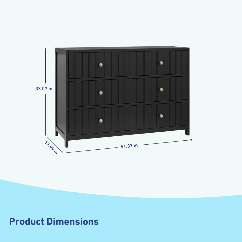 Graco Teddi 6 Drawer Nursery Double Dresser, White