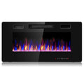 Costway 36'' Electric Fireplace Recessed Ultra Thin Wall-Mounted Heater w/Multicolor Flame