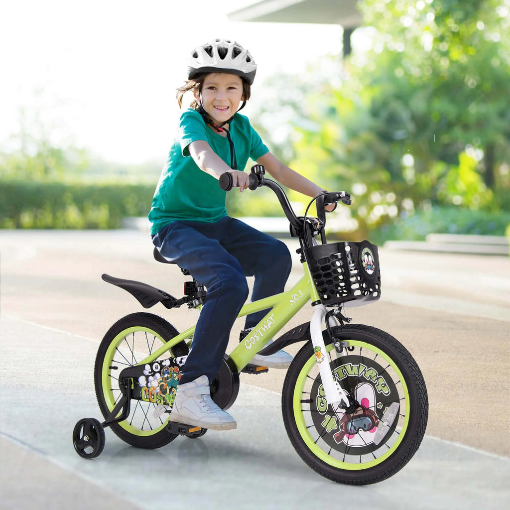 Costway 16" Kid’s Bike for 4-7 with Height-Adjustable Handlebar & Saddle Handbrake Blue